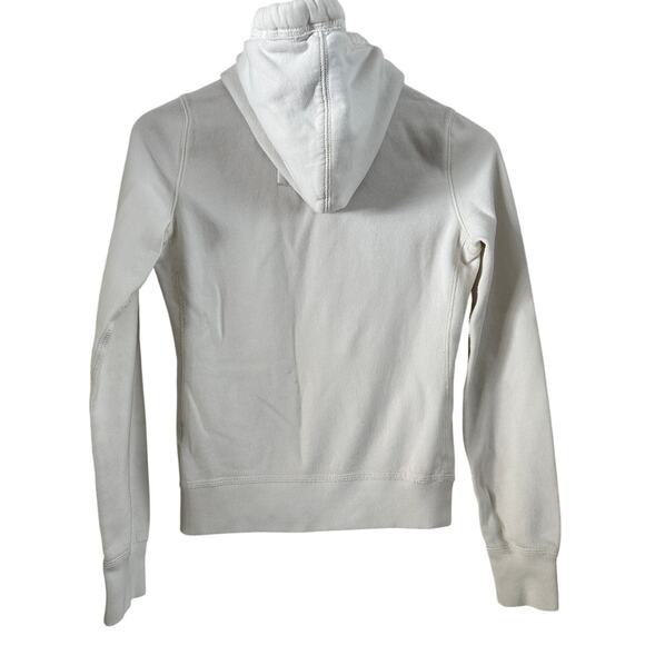 Abercrombie & Fitch White Zip-Up Hoodie - Size Small-Women's-White/Blue Y2K - Picture 3 of 8